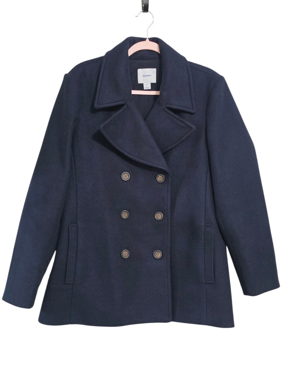Old Navy Womens Blue Double Breasted Pea Coat XL Preppy Ivy League Nautical